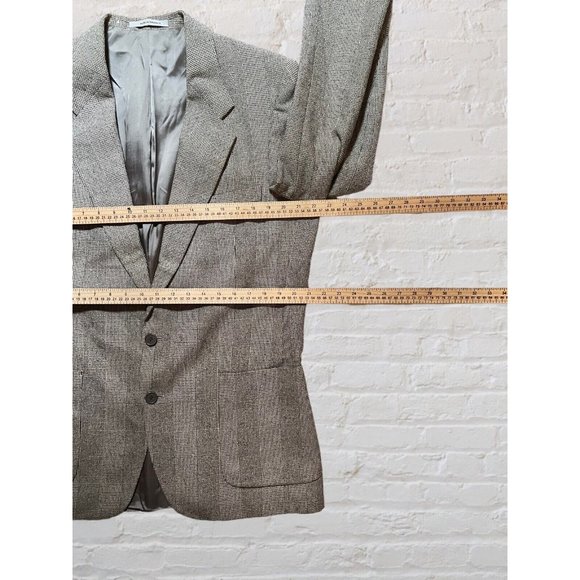 YSL YVES SAINT LAURENT 44R Gray Ivory Glenn Plaid Blazer Sport Coat Jacket - Picture 13 of 16